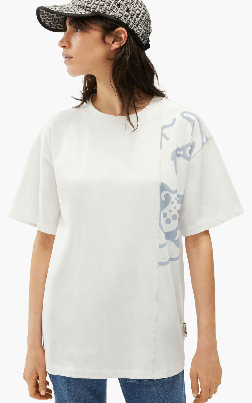 Kenzo K Tiger oversized T Shirt White For Womens 9750CLEKV